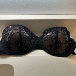 Strapless Black Lace Bra
